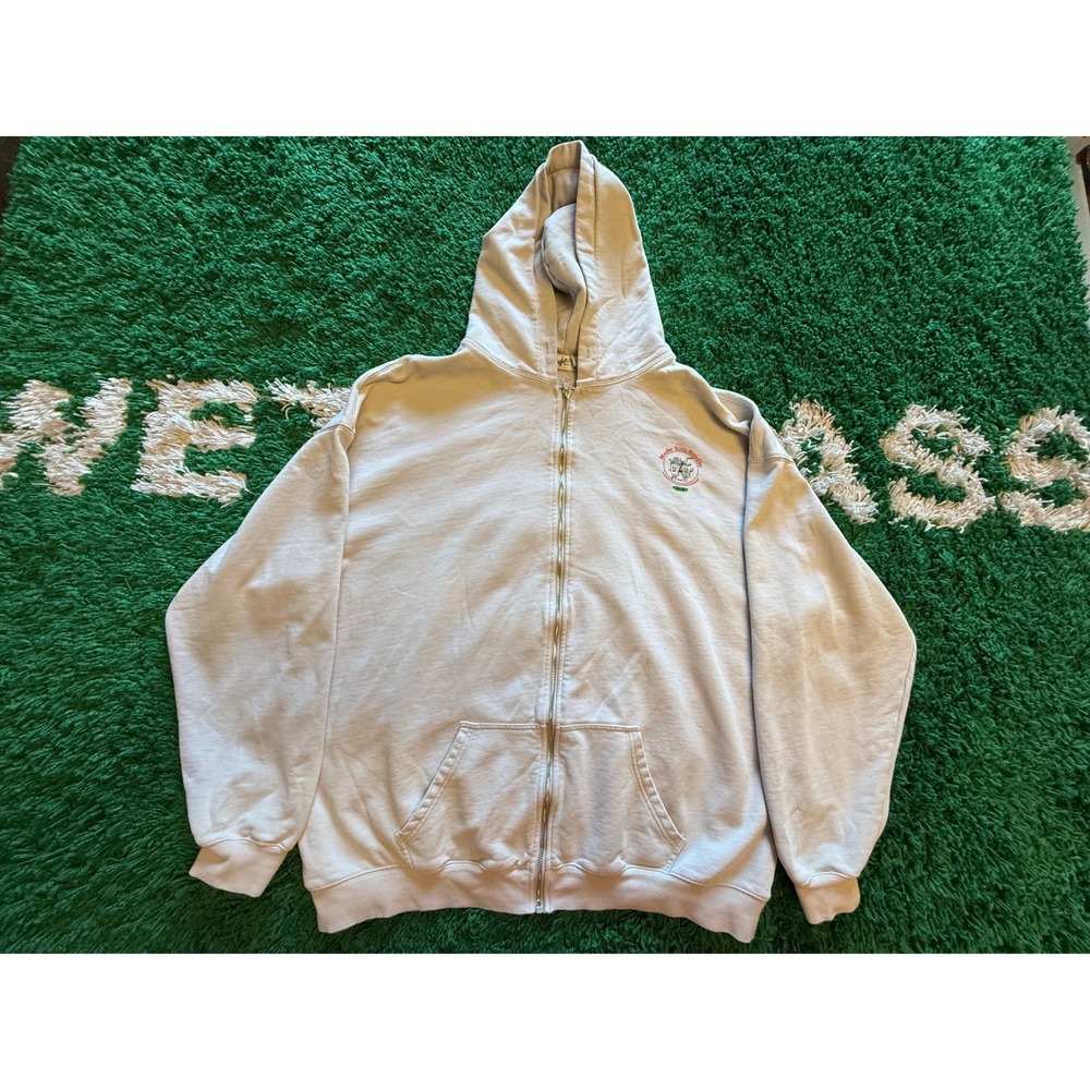 The Mayfair Group Zip Hoodie Womens OS Plus Cream Excellent Made You Smile Graph